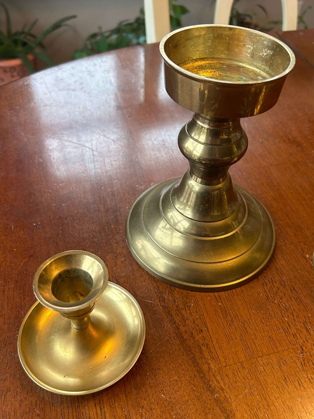 Curated Vintage Solid Brass Candleholder Collection – 6 Pieces - Picture 3 of 10